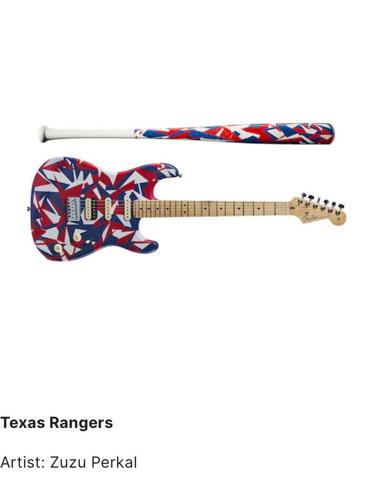 2019 Fender All Star Game Texas Rangers Guitar Painted By ZuZu