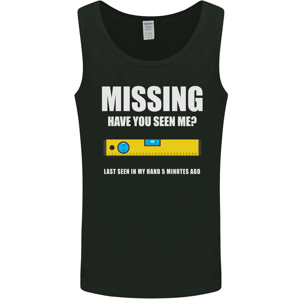 Missing Spirit Level Builder Bricklayer Mens Vest Tank Top