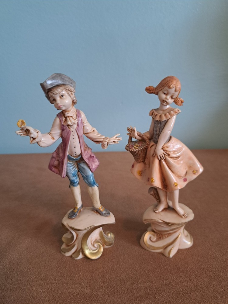 Vintage Depose Italy Boy Girl Figurines Courting Couple