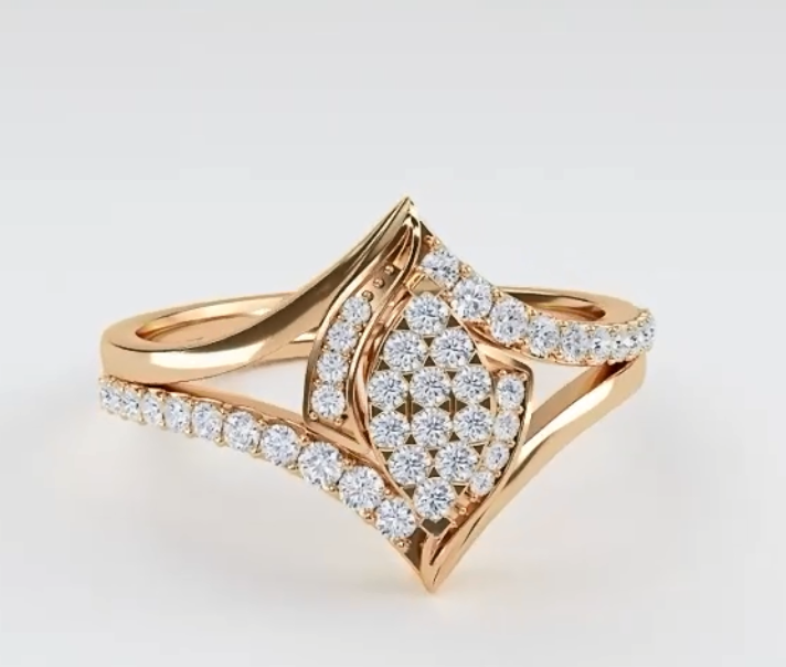 3Ct Round Tested VVS1 Moissanite Women's Engagement Band Ring14K Rose Gold Plate