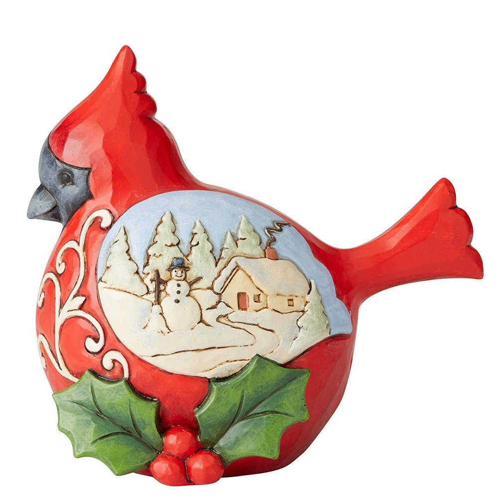 Jim Shore Winter's Joys Pint Size Cardinal Figurine 6004293 New