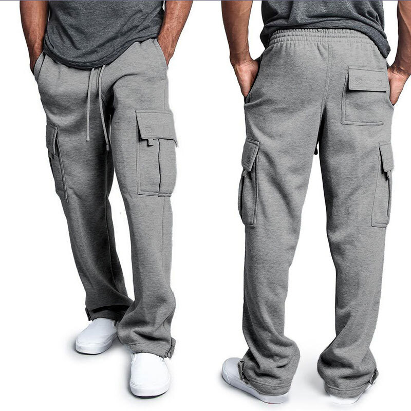 Men Fashion Casual Trousers Pants Loose Sport Trousers Sports Trousers wi