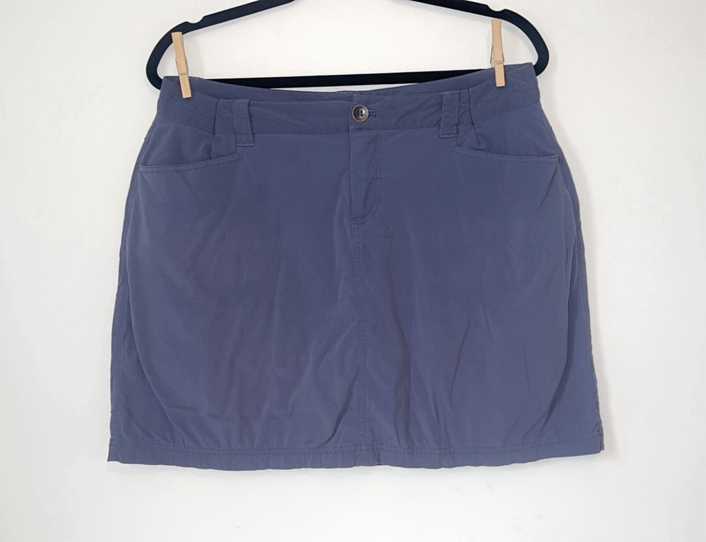 Women’s Eddie Bauer Skirt Size 10 Blue Navy Pockets Shorts Underneath Athletic