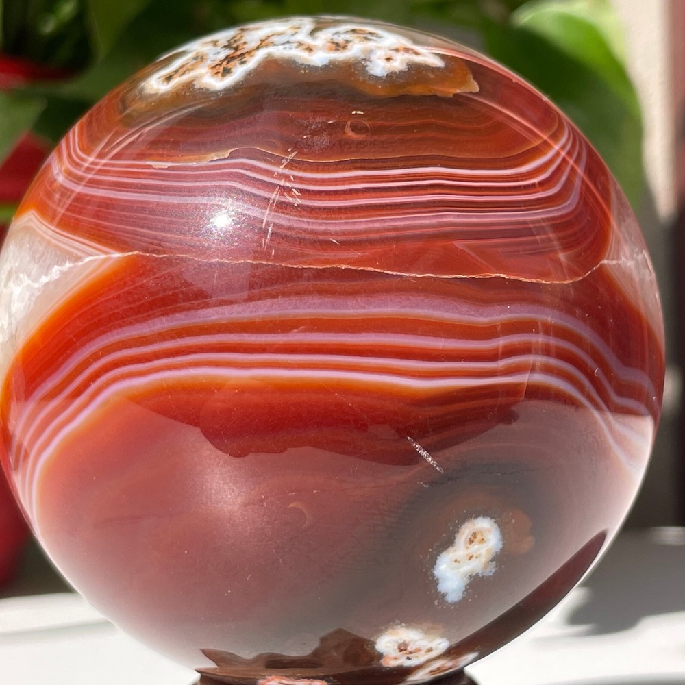 562g Natural Red Carnelian Agate Ball Quartz Crysta Energy Sphere Reiki healing