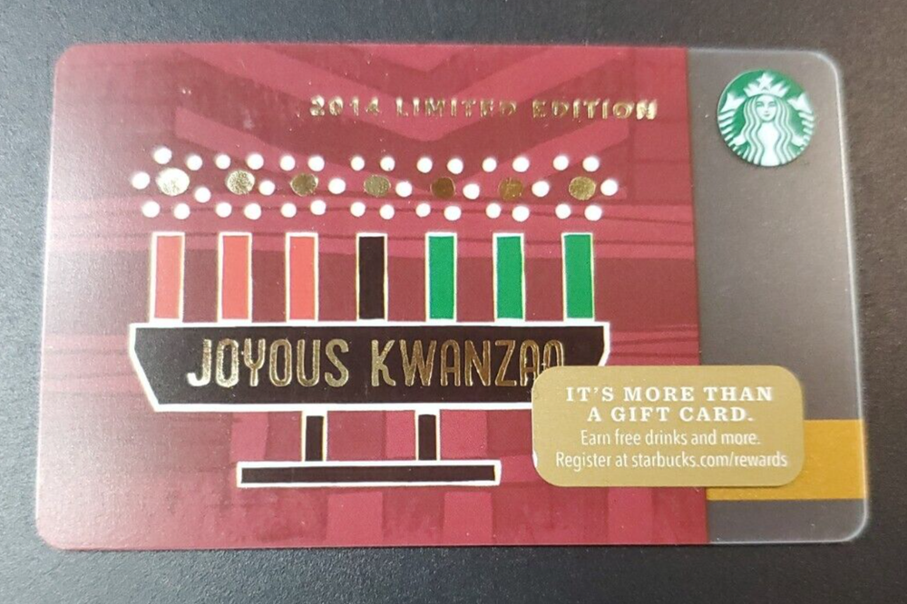Starbucks 2014 Limited Edition Kwanzaa Gift Card #6103-image