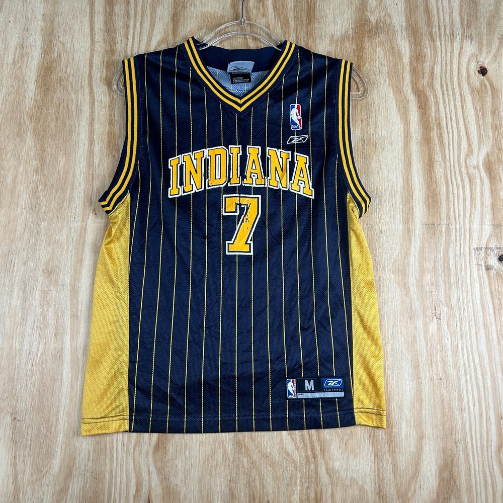 Reebok NBA Indiana Pacers #7 Basketball Jersey Youth Medium 10-12 Black/Yellow