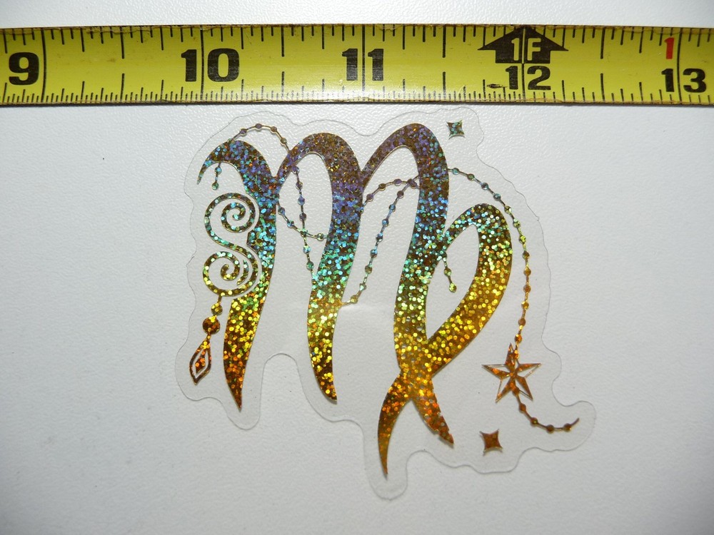 HOLOGRAPHIC ZODIAC VIRGO SYMBOL STICKER DECAL HOROSCOPE SIGN BIRTH MONTH