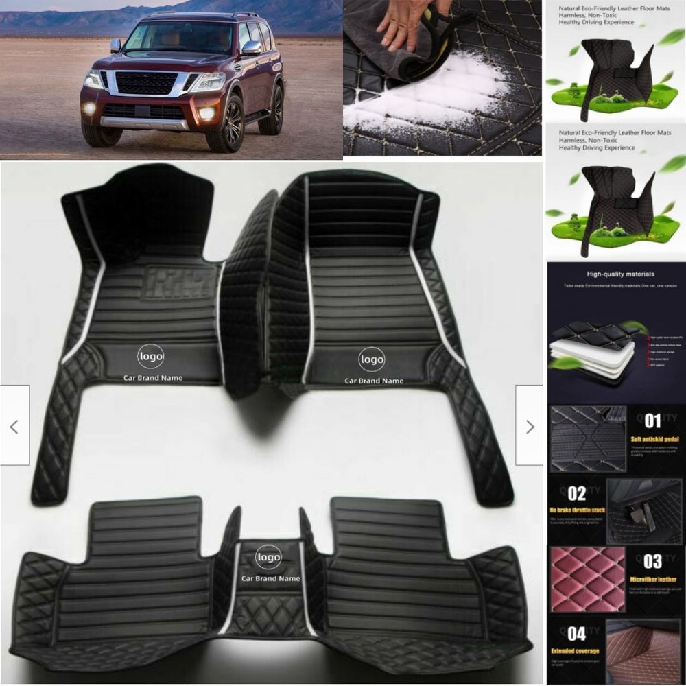 For Nissan Armada 2017-2025 Car Floor Mats All Weather Custom Carpets Waterproof