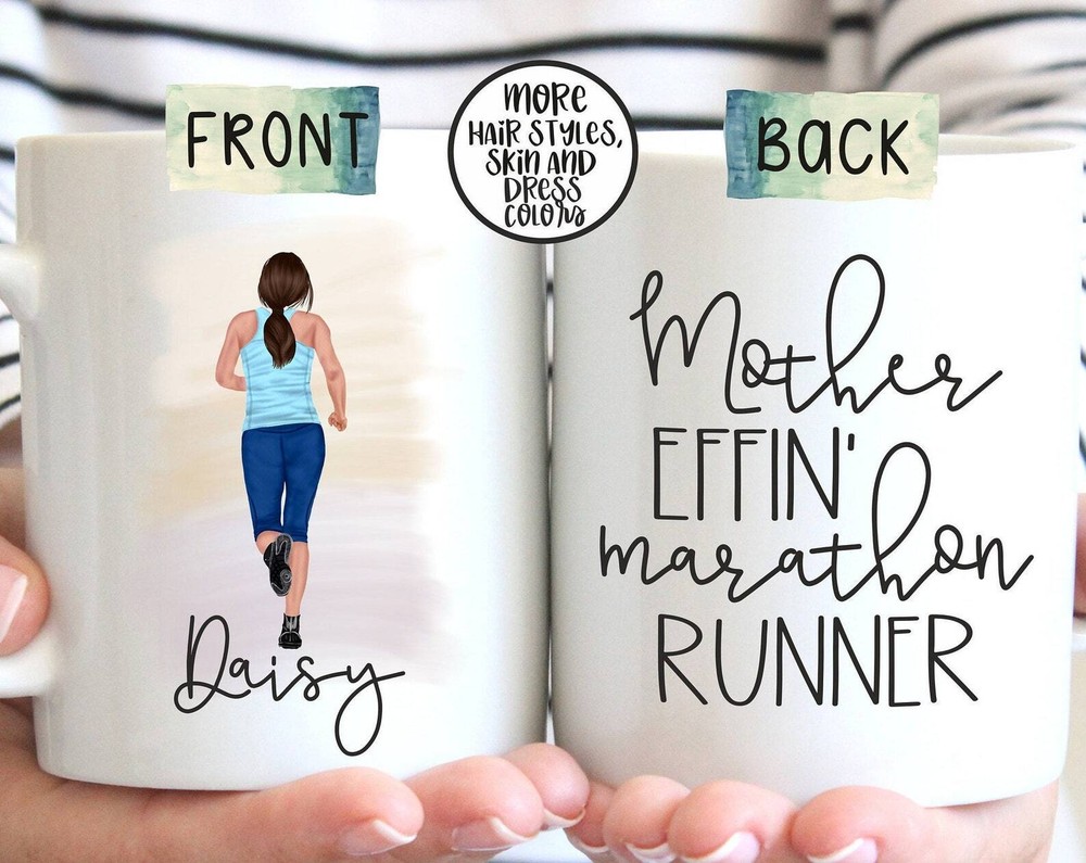 Mother Effin Marathon Runner Custom Runner Mug Personalised Running Gift Mug