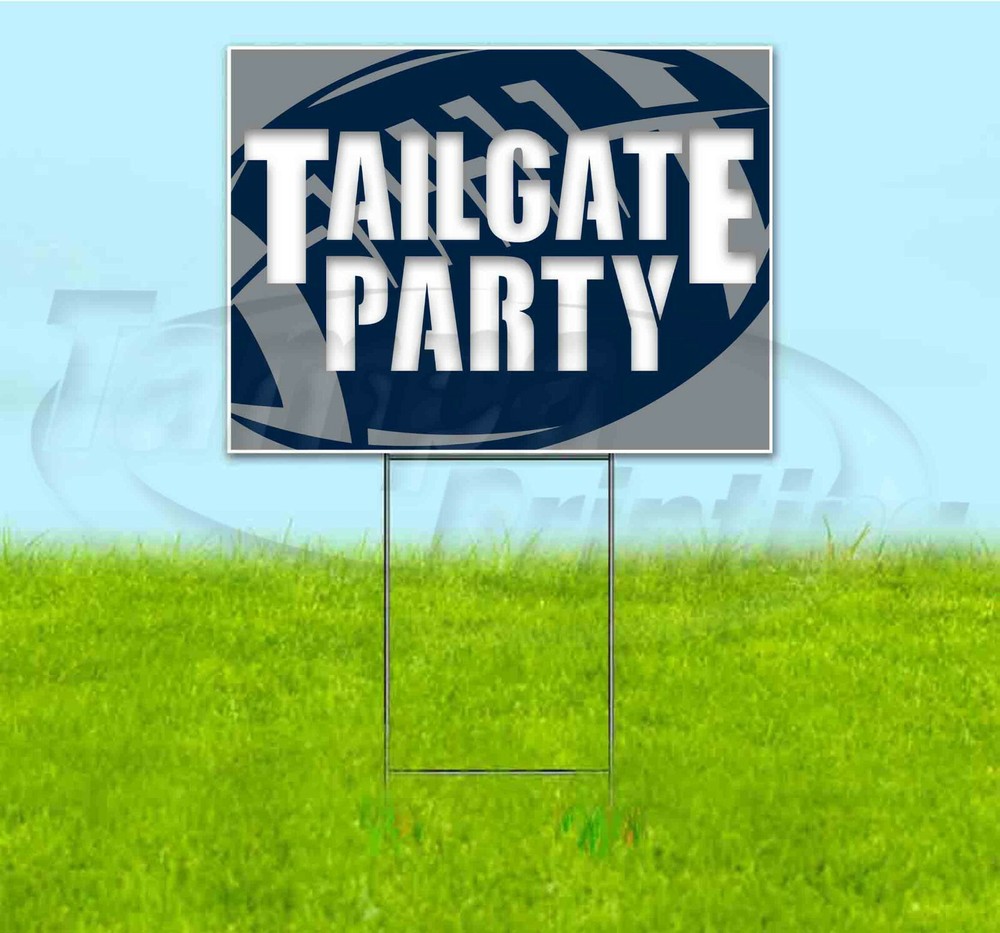 TAILGATE PARTY LIONS 18x24 Yard Sign WITH STAKE Corrugated Bandit USA FOOTBALL