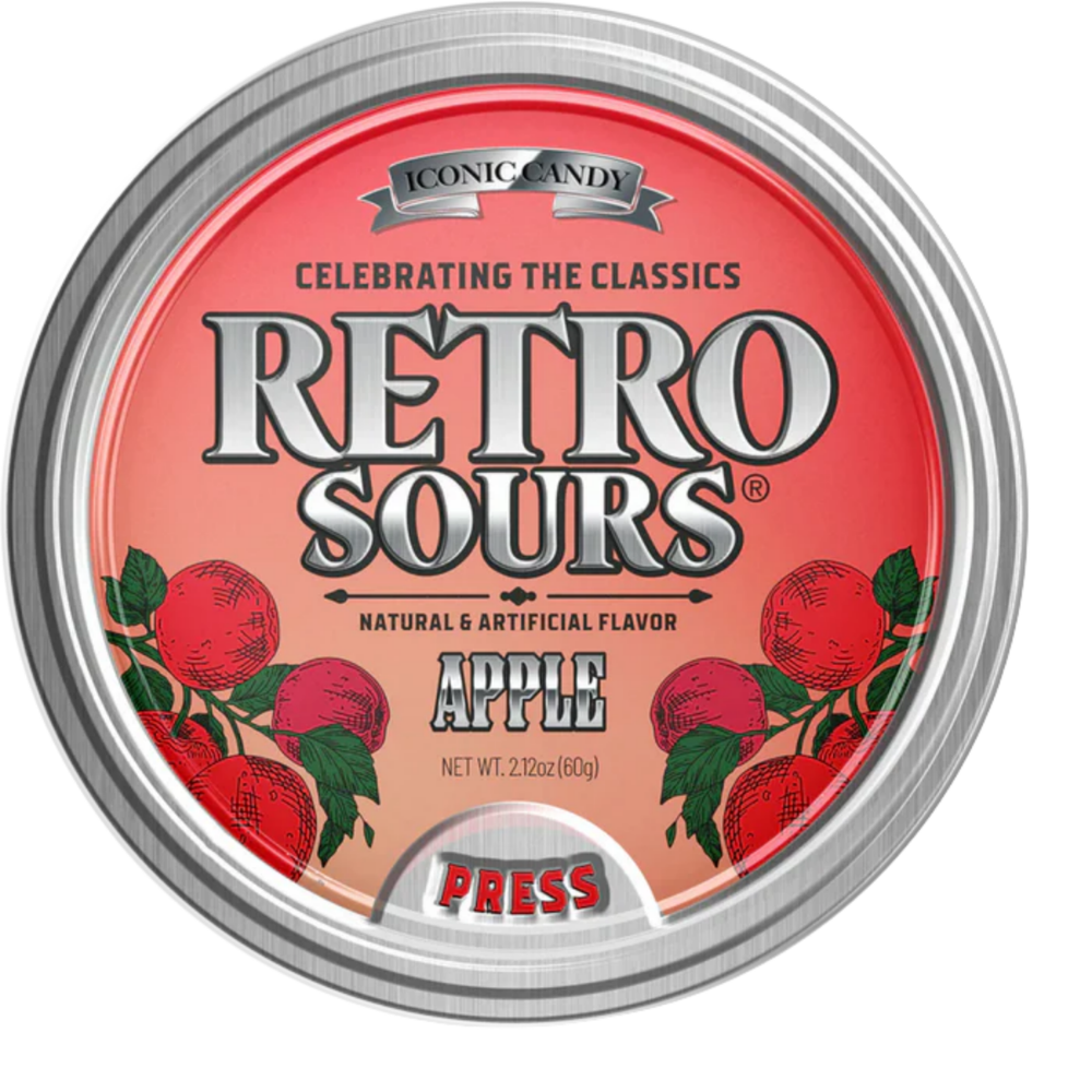 Retro Sour Red Apple Candy Bulk Sweet & Tart Hard Candy Tin