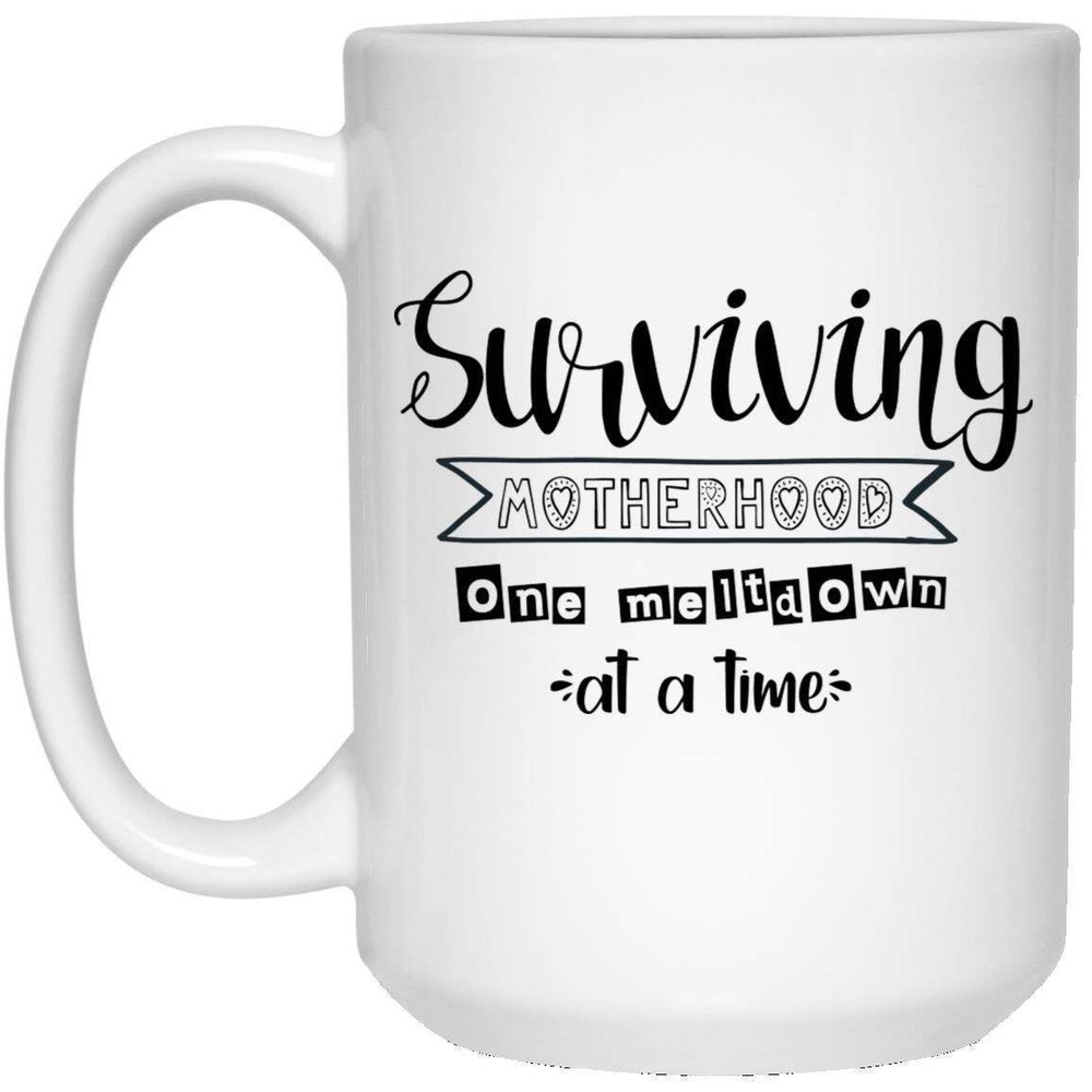 Funny Motherhood Meltdown Coffee Mug - Humor for Tired Moms  