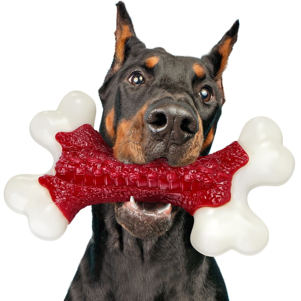 Tough Dog Toys Toys for Aggressive Chewers Large Breed Chew Dogs Bone Toy Nyl...
