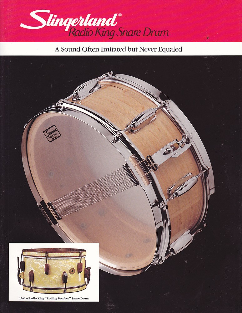 #MISC-0516 - VINTAGE SLINGERLAND RADIO KING SNARE DRUM ad sheet ( style 2 )