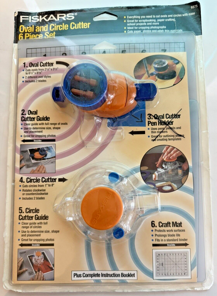 Fiskars 5 Piece OVAL and CIRCLE CUTTING set Scrapbooking Missing Pen Holder