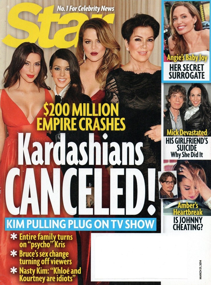 STAR Magazine Mar. 31 2014 The Kardashians Angelina Jolie Mick Jagger Nikki Sixx