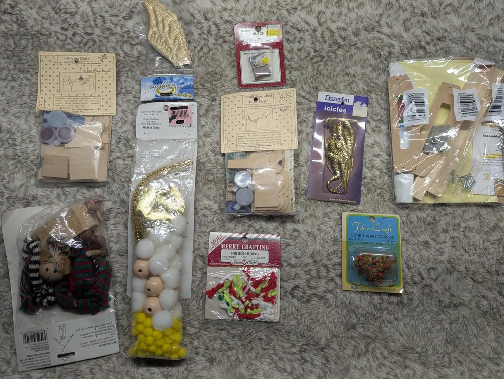 Lot Of 10 Vintage Christmas Craft Kits And Items New