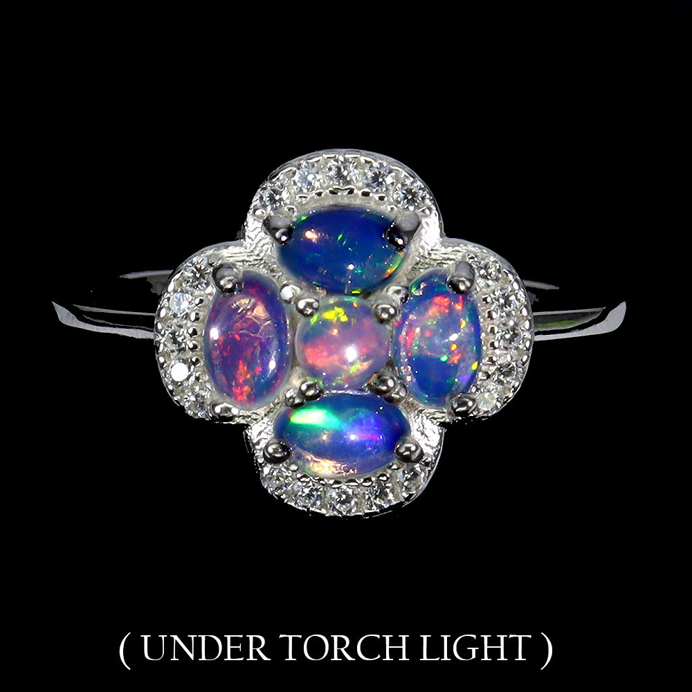 Valentine 925 Silver Ring with Natural Oval Fire Opal Gemstone Size 9