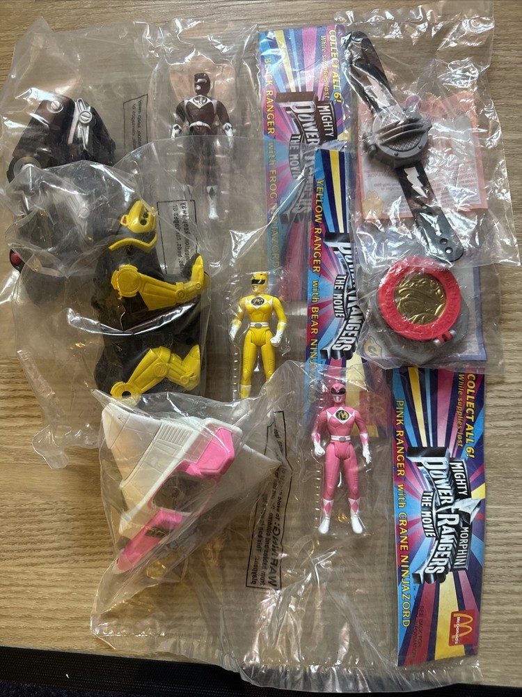 1995 McDonalds MMPR Power Rangers Movie Toys Lot of 5 SEALED