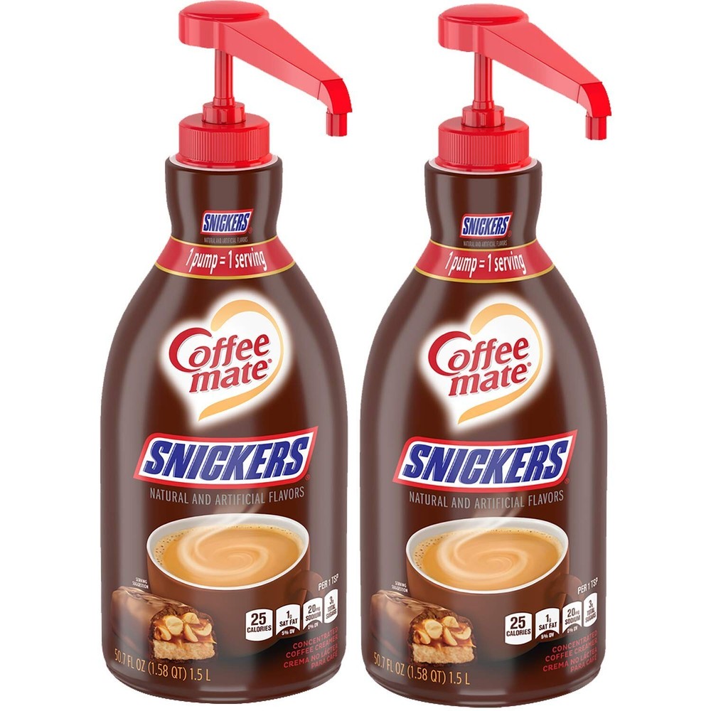 Nestle Coffee mate Coffee Creamer, Snickers, Concentrated Liquid Pump Bottle,...