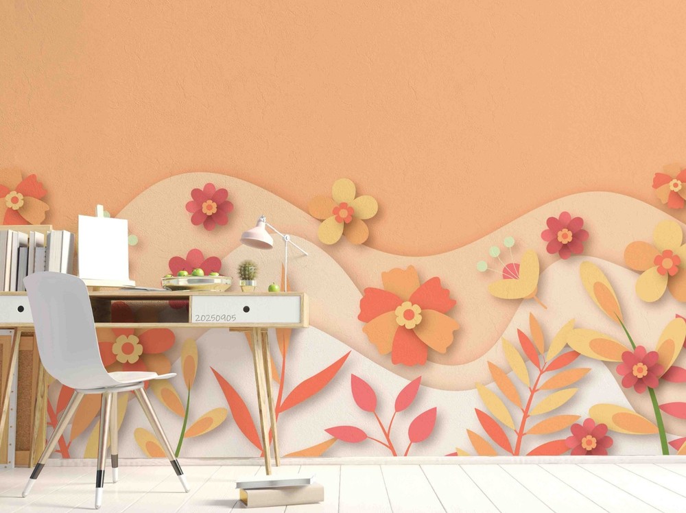 3D Pink Flowers Paper Style Wall Murals Wallpaper Murals Wall Sticker