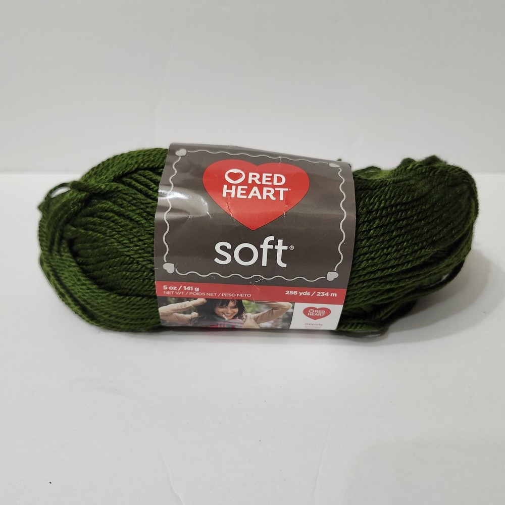 Red Heart Soft Yarn Dark Leaf 3.1 Oz Skein Green