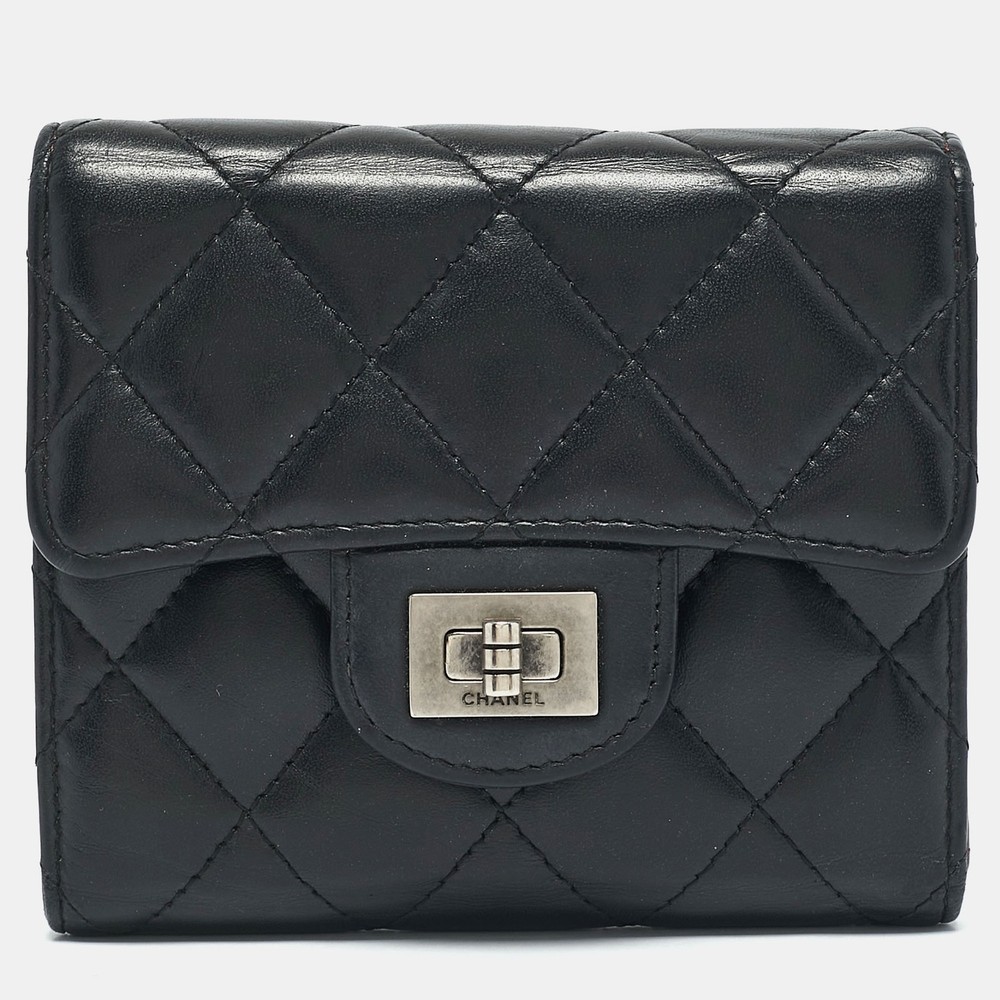Chanel Black Quilted Leather Reissue Compact Wallet