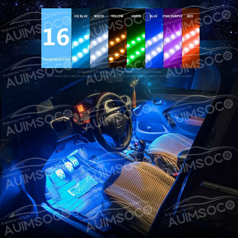 RGB LED Car Interior Accessories Floor Decorative Atmosphere Strip Lamp Light