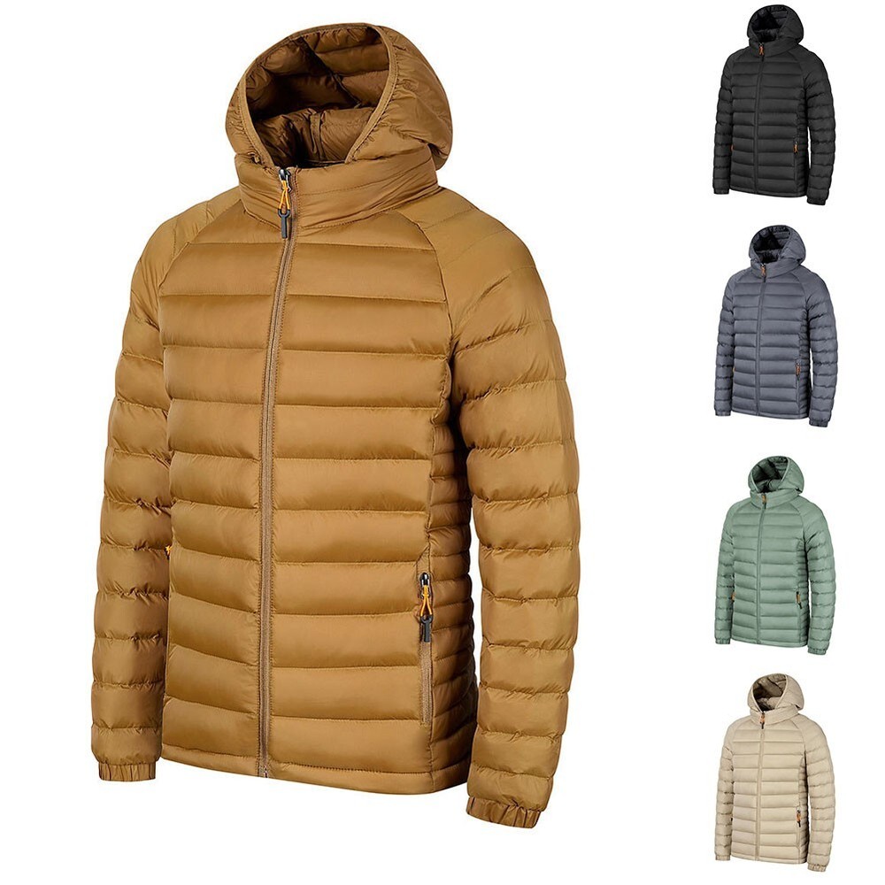 Mens Overcoat Hooded Casual Coat Jackets Long Sleeve Outdoor Outwear Parkas