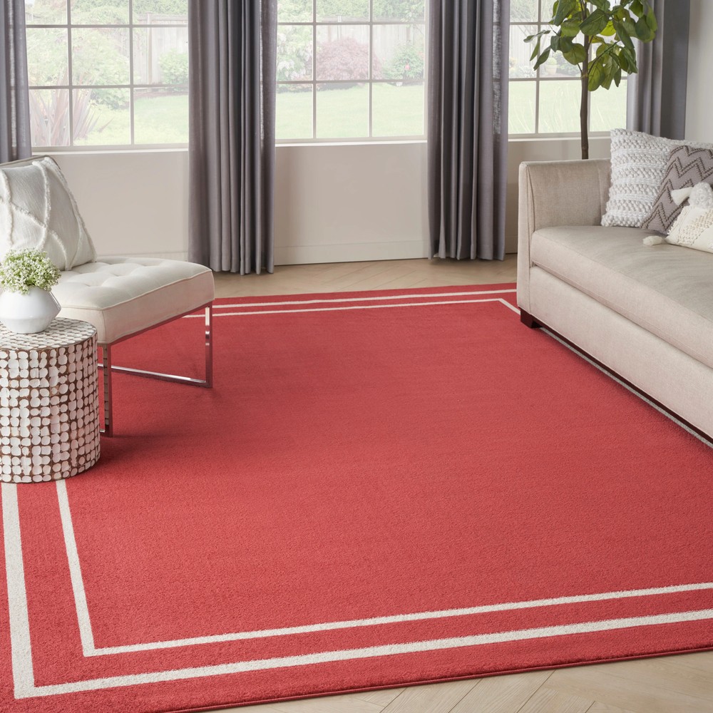 Nourison Essentials Indoor/Outdoor Solid Area Rug Brick/Ivory 8' x 10'