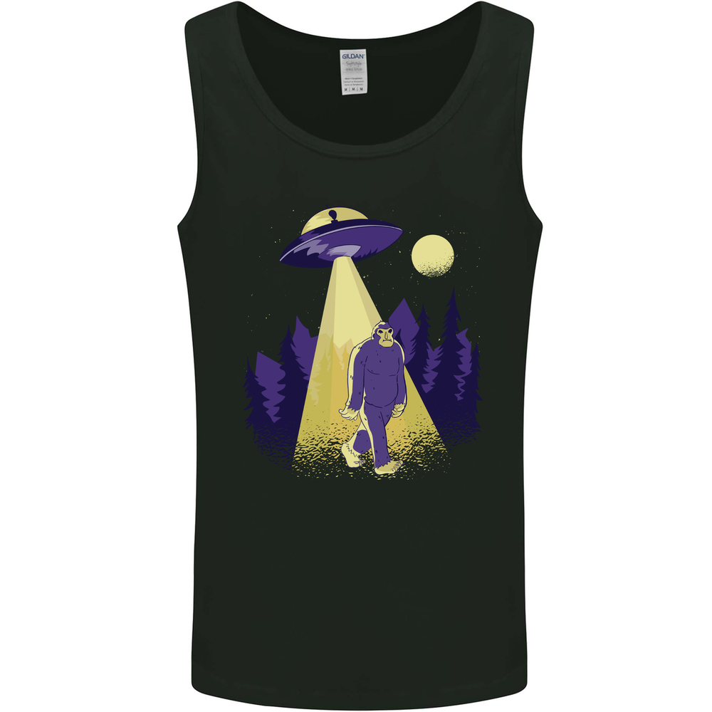 Bigfoot Abduction Funny Alien UFO Mens Vest Tank Top