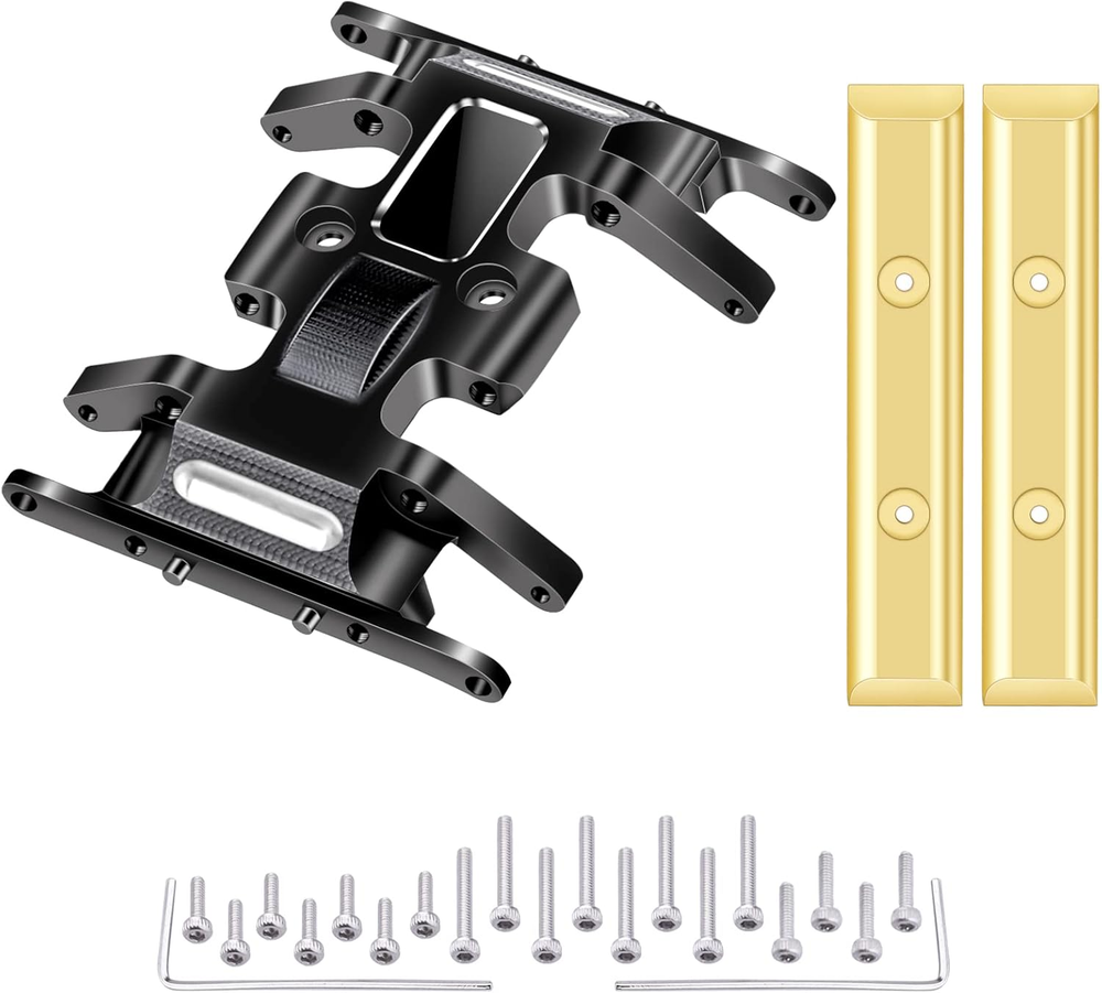 SCX24 Skid Plate and Brass Chassis Weight Bar Upgrades for Axial SCX24 Gladiator