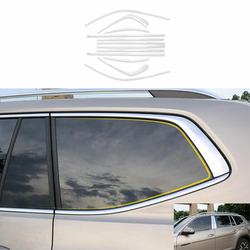 Fit For Volkswagen Atlas 2018-2021 Chrome Steel Windows Sill Molding Strip Trim