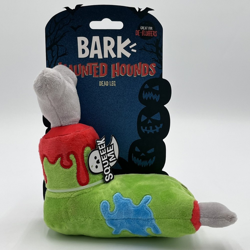 Bark Box Haunted Hounds Dog Toy Dead Leg Zombie Halloween Squeaky Brand New