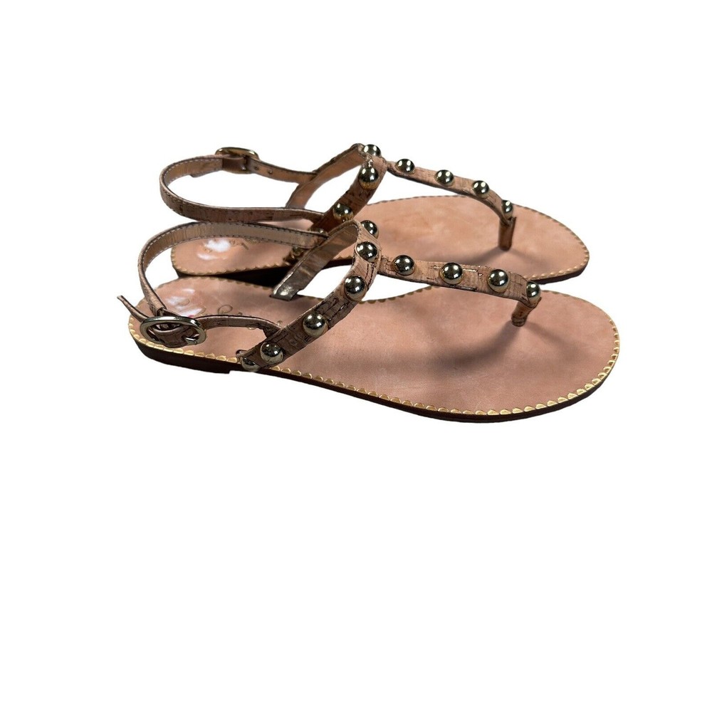 Lilly Pulitzer Rita Sandal Size 6 T-Strap Studded Flat Summer Ankle Strap