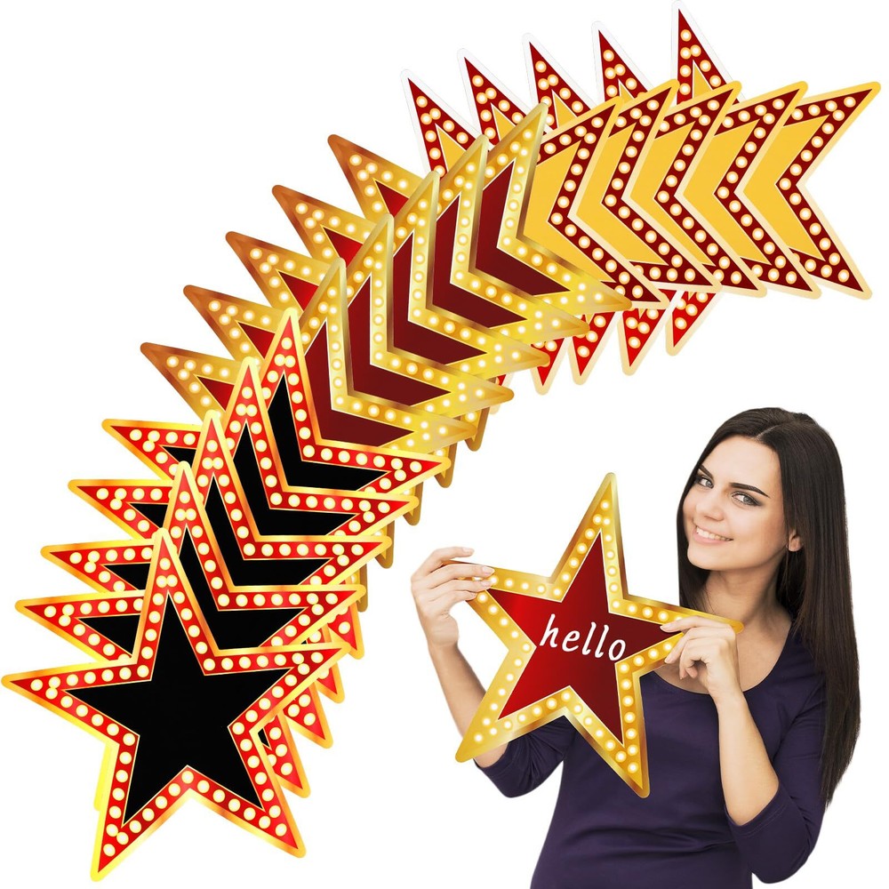 Geosar 48 Pcs Movie Star Cardboard Red Carpet Awards Night Cutouts Confetti C...