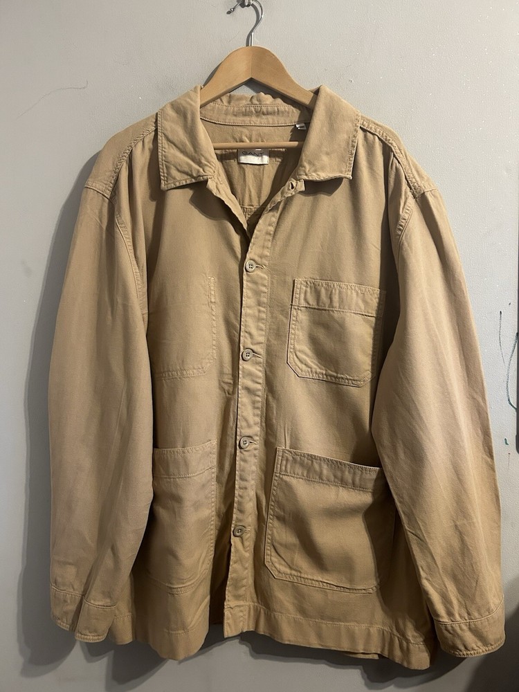 Gant Overshirt Utility Chore Camel Cotton Linen Blend Men’s Size 2XL