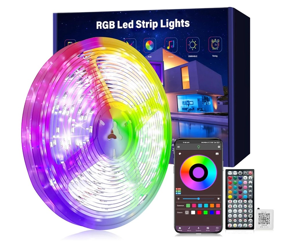 50 Ft LED Strip Lights, with 60 Keys Remote Control, Dimmable RGB Color Changing