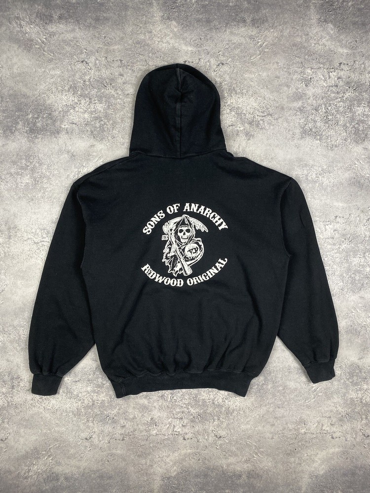 Vintage Sons Of Anarchy Biker Motorcycle Moto Hoodie Logo Size L