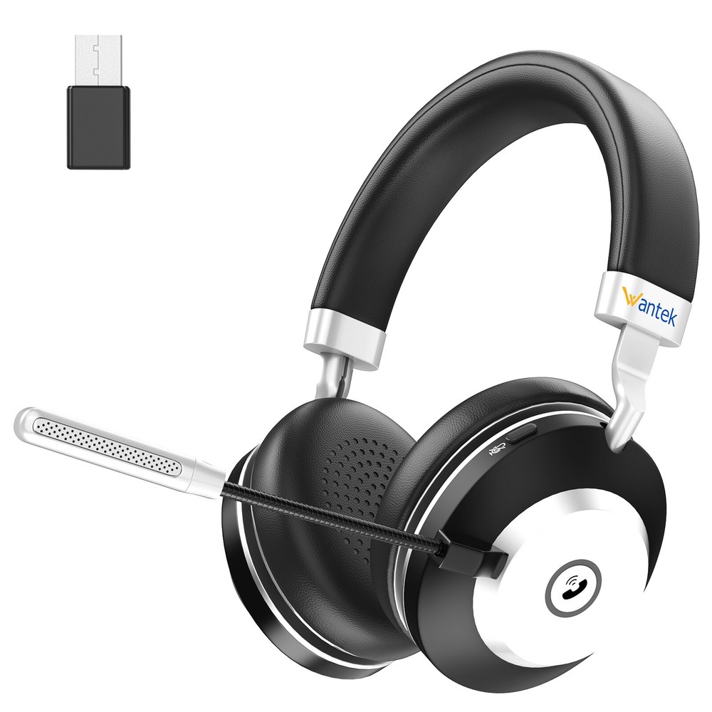 Wantek 882M Wireless Headsets with Microphone USB Dongle Bluetooth Headphones