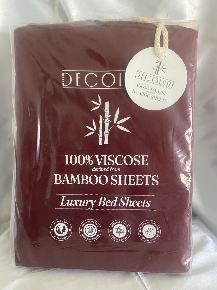 Decolure 100% Viscose Twin Size Bamboo Sheet Set - 3-Piece Brand New  