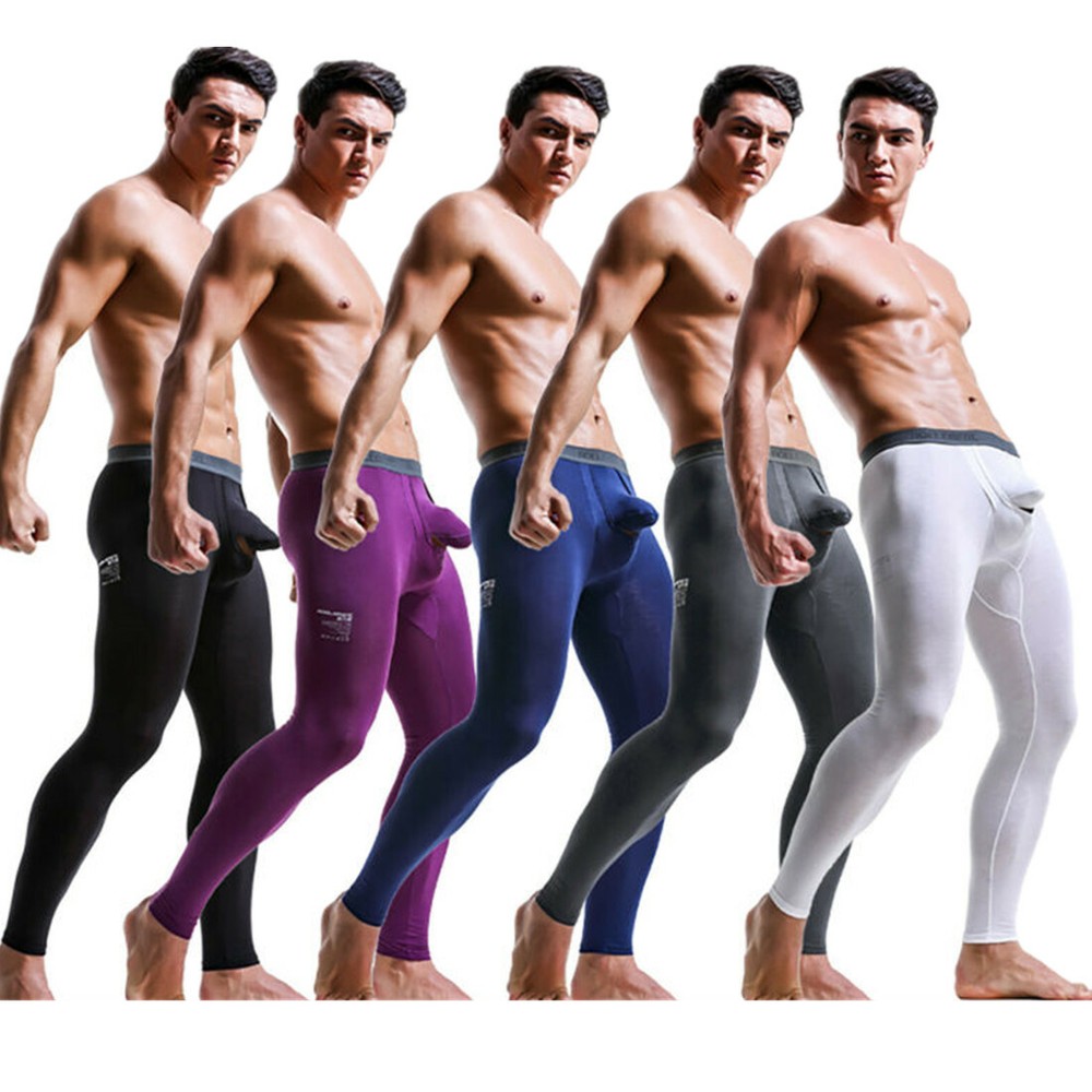 Men's Long Johns Thermal Underwear Thick Warm Bottom Pants Winter Pajamas Home