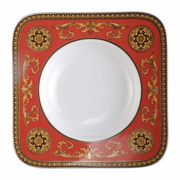 VERSACE MEDUSA PLATE SQUARE SOUP or SALAD RED 9