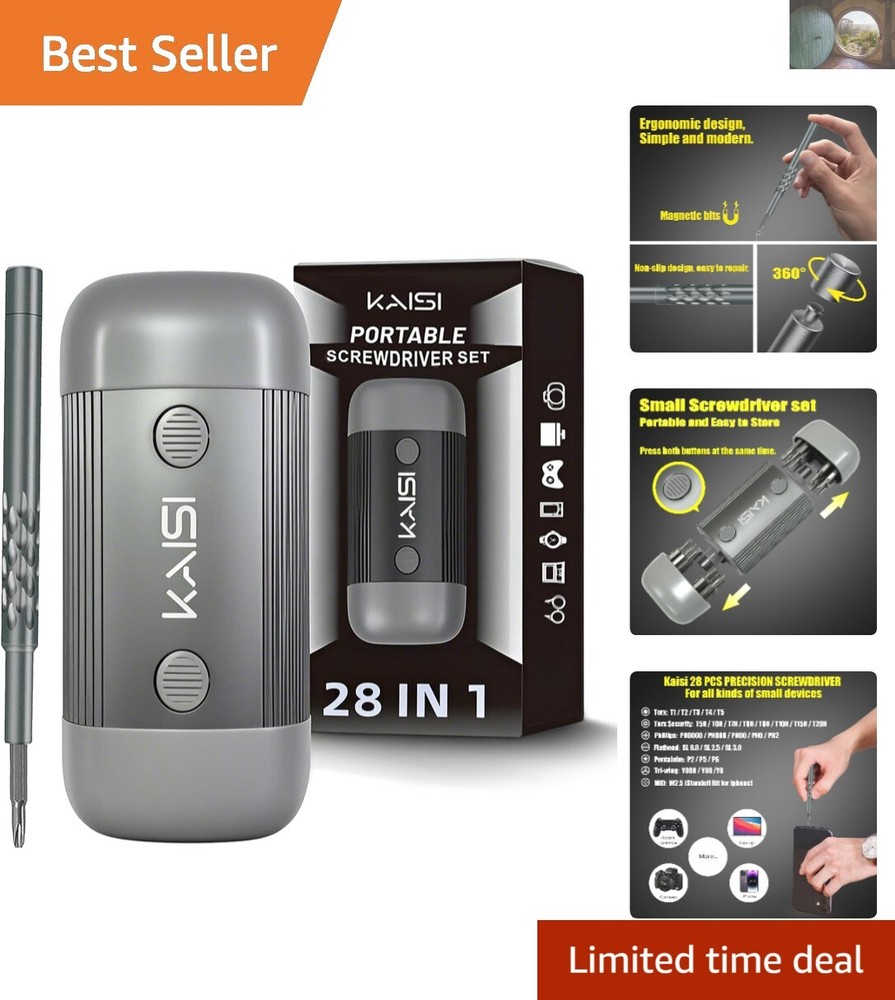 Ergonomic 28-in-1 Precision Screwdriver Kit for Electronics and Eyeglass Repairs