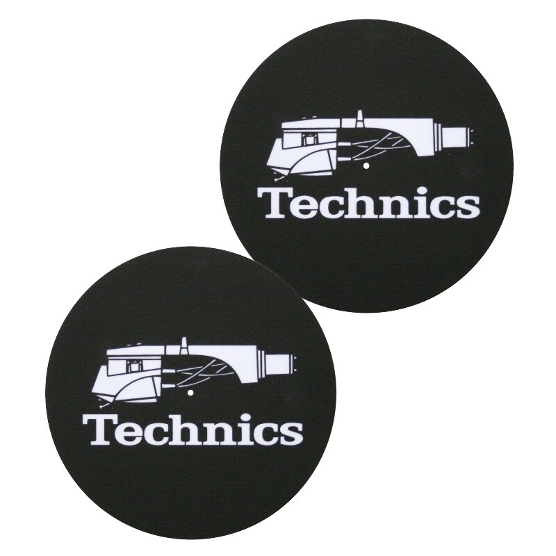 White on Black Slipmat Technics Headshell Pair 60644