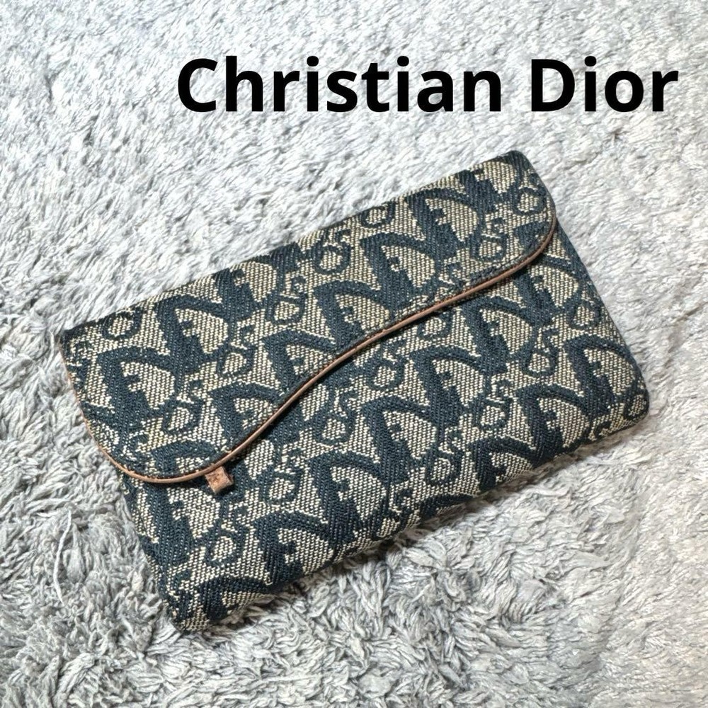Dior Trotter Leather Trifold Wallet Christian Dior Monogram