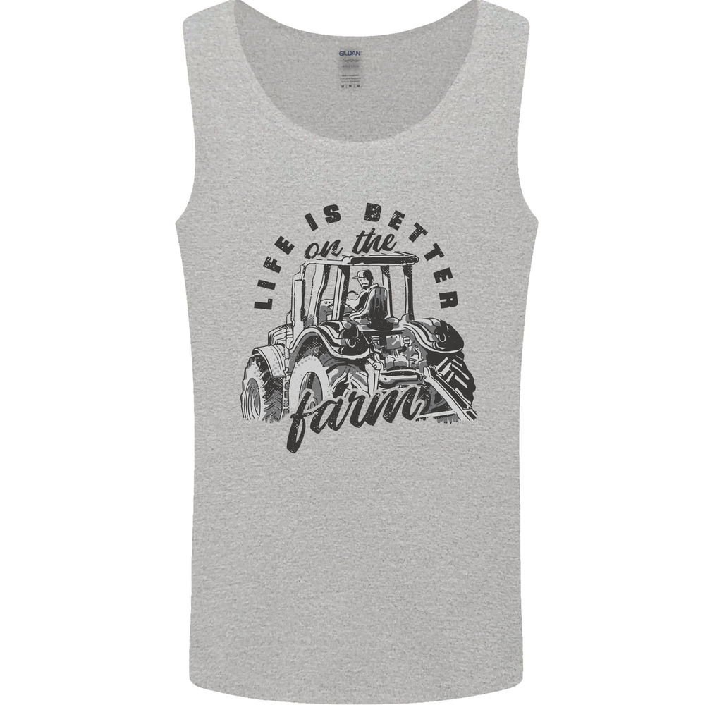 Tractor Life Is Better Farm Funny Farming Mens Vest Tank Top