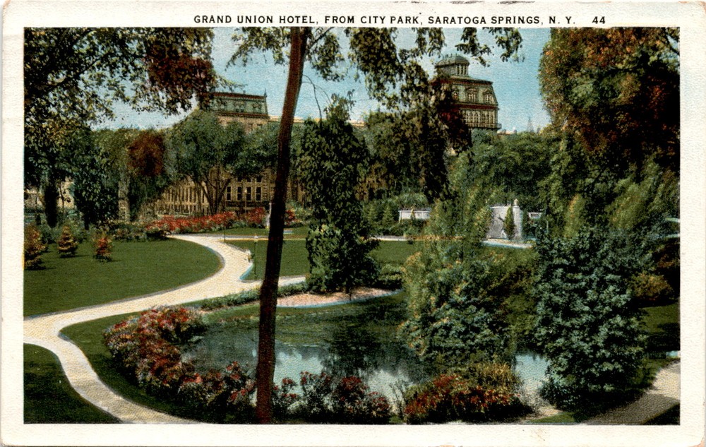 GRAND UNION HOTEL, CITY PARK, SARATOGA SPRINGS, N. Y., Postcard