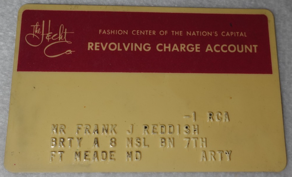 The Hecht Department Store Hecht's Washington DC Vintage Charge Account Card