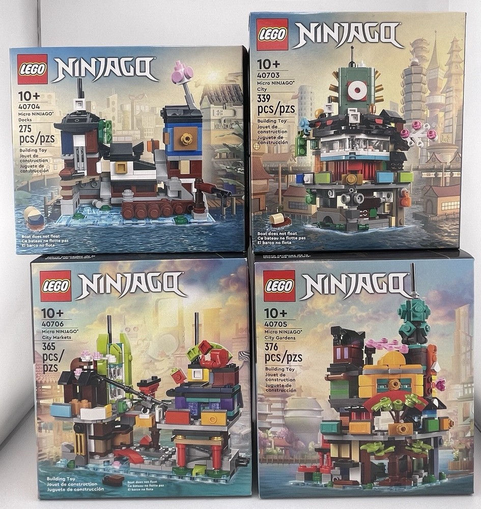 LEGO Micro Ninjago City Set 40703-40706 - 4 Complete Mini Builds - Brand New